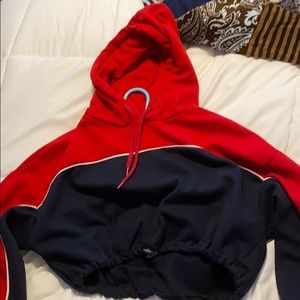 Cropped hoodie with adjustable waist